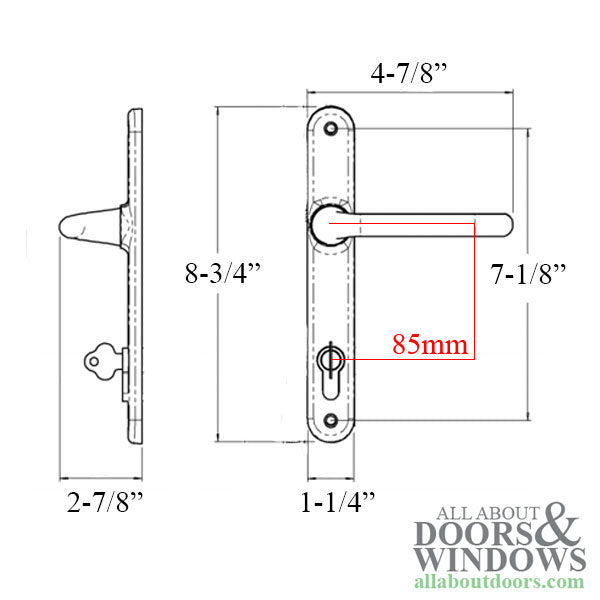 INTERLOCK Lever Compression Handleset – 30mm Backset, 85mm PZ, Satin White