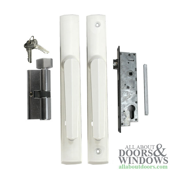 INTERLOCK Lever Compression Handleset – 30mm Backset, 85mm PZ, Satin White