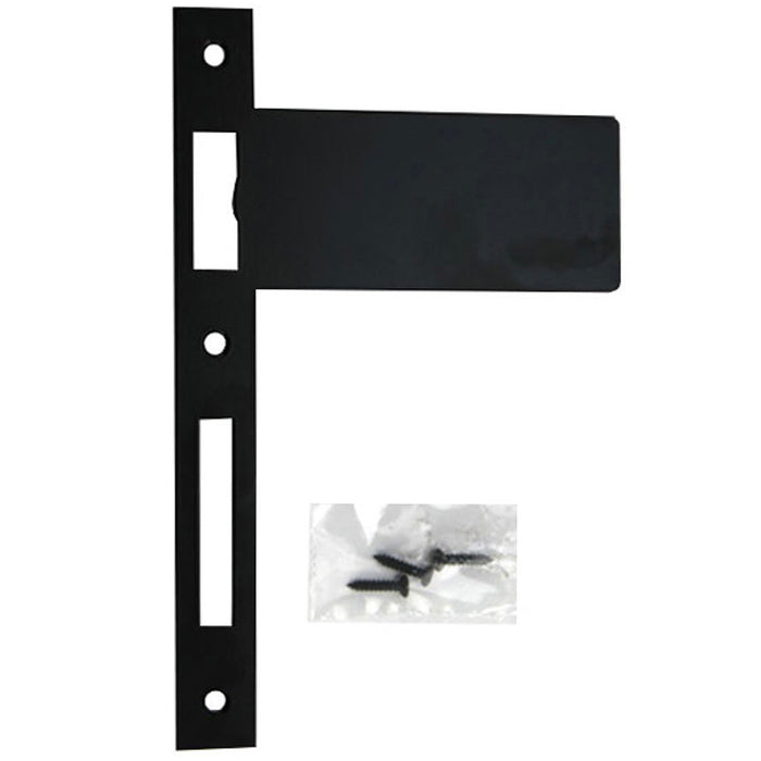 Custom Multipoint Lock Strike Plate – 5" Extended Lip, Black