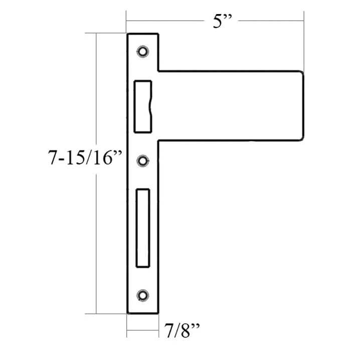 Custom Multipoint Lock Strike Plate – 5" Extended Lip, Black
