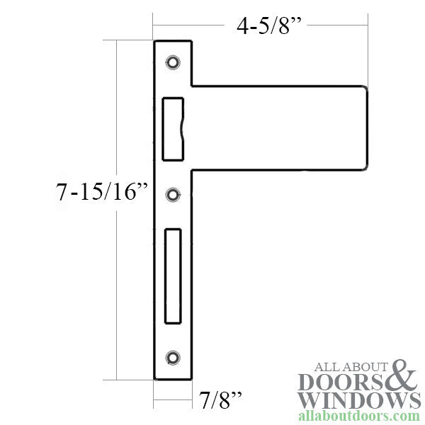 GU Ferco Latch and Deadbolt Strike Plate – 5" Extended Lip, Black