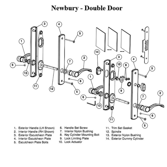 Andersen Newbury Active/Passive Hardware Kit – Old Style Antique Brass