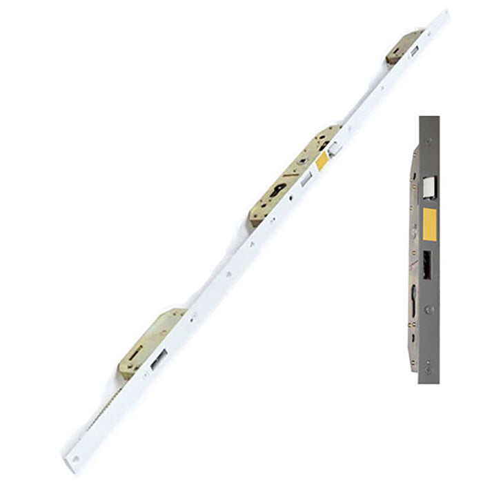 Andersen/Emco Storm Door Multipoint Lock – 27mm Backset, 63mm PZ, Right Hand, Gray