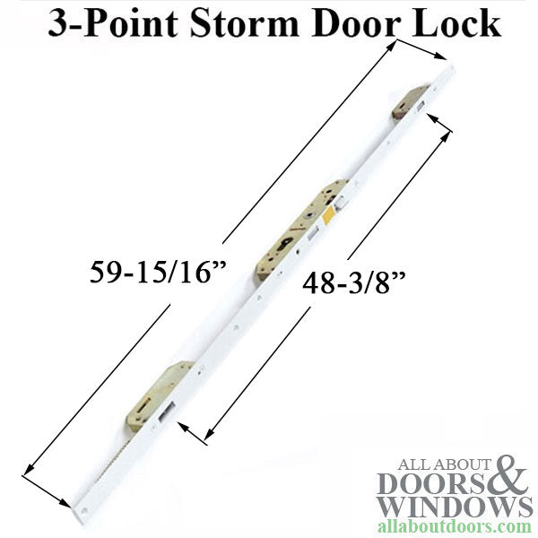 Andersen/Emco Storm Door Multipoint Lock – 27mm Backset, 63mm PZ, Left Hand, White