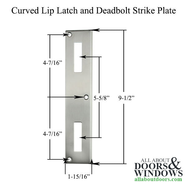 Amesbury Passive Strike Plate for 1-3/4" Doors – Curved Lip