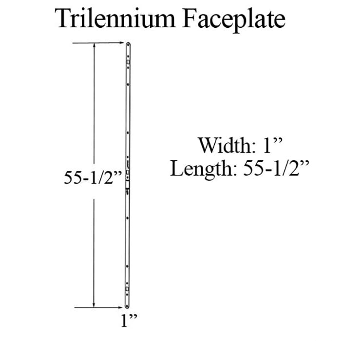 Endura Trilennium Faceplate for 6' 8" Doors – 1" Wide, Bright Brass