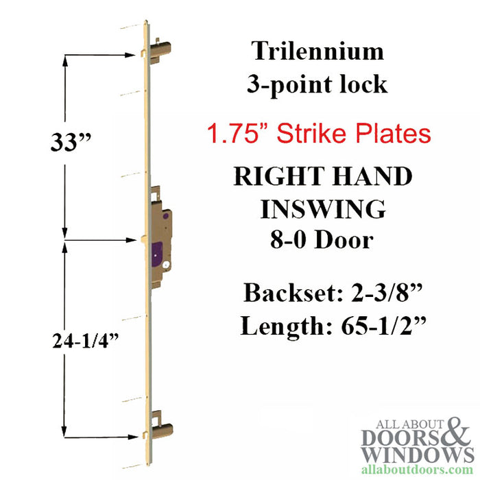 Trilennium 3000 Series Multipoint Lock – 60mm Backset, Locking Latch Bolts