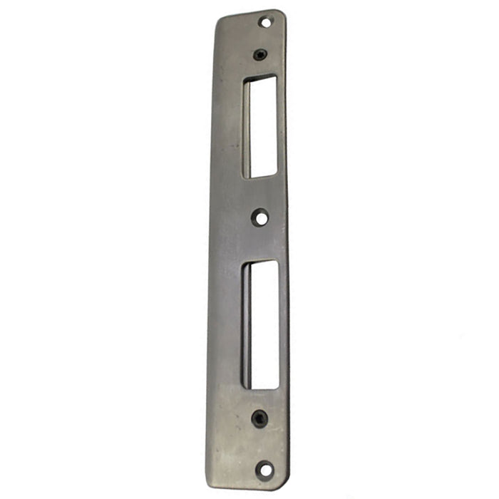 Amesbury P2000 Adjustable Latch and Deadbolt Strike Plate – Curved Lip, Stainless Steel