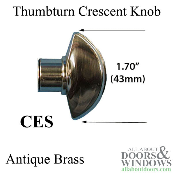 Hoppe Crescent Cylinder Knob – Antique Brass