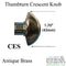 Hoppe Crescent Cylinder Knob – Antique Brass