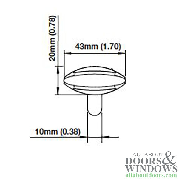 Hoppe Crescent Cylinder Knob – Antique Brass