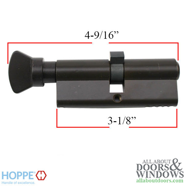 Hoppe Euro Profile Keyed Cylinder with V-Knob – 81mm Housing, 90° Turn