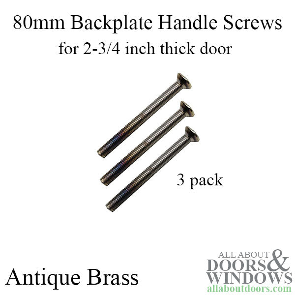 Hoppe Backplate Screw – M5 x 80mm, Antique Brass, for 2-3/4" Doors