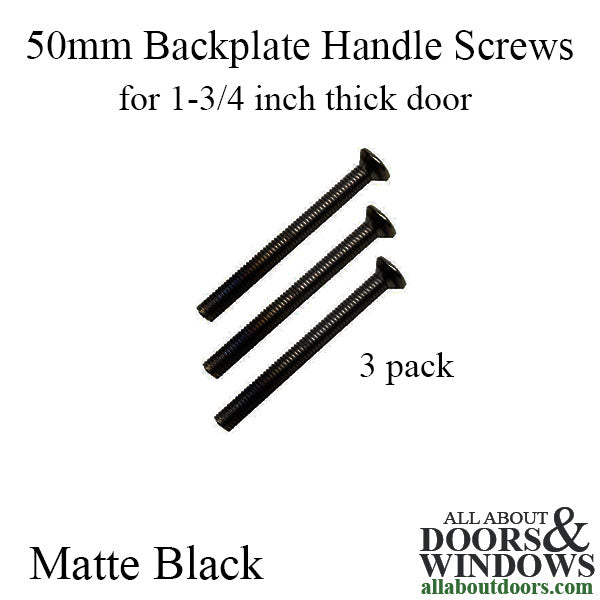 Hoppe Backplate Screw Pack – M5 x 50mm, Matte Black