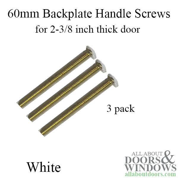 Hoppe Backplate Screw Pack – M5 x 60mm for 2-3/8" Doors, White