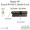 Hoppe 90-Degree Keyed Profile Cylinder – Satin Nickel