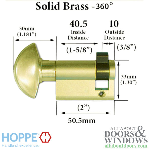 Non-Keyed Profile Cylinder with Crescent Knob – 2-1/16" Overall Length