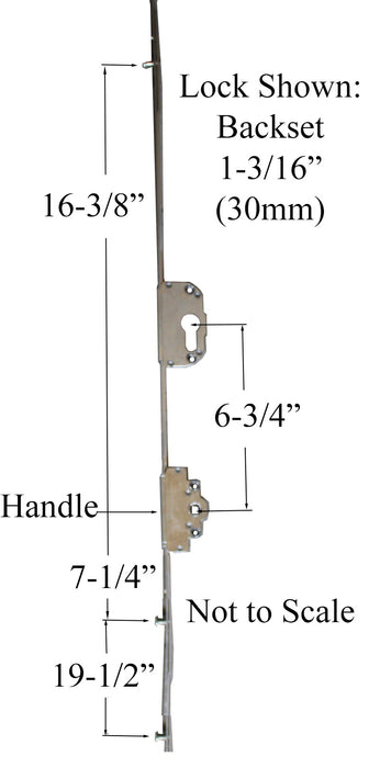 GU Tilt & Turn Multipoint Lock for 73-1/2" Doors – 16mm Faceplate