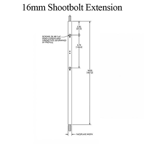Truth Sentry Top Shootbolt Extension – 16mm Faceplate, 18" Length