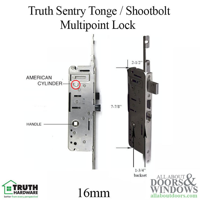 Truth Sentry Active Multipoint Lock – 45mm Backset, 92mm PZ, 36" Handle Height