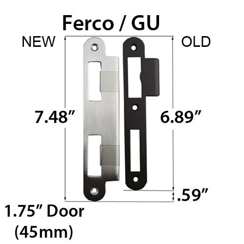 G-U/Ferco Latch and Deadbolt Keeper – 1-3/4" Door, Dark Bronze