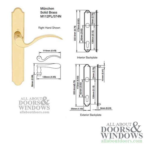Hoppe Munchen Single Fixed Dummy Lever – Left Hand, Resista Brass