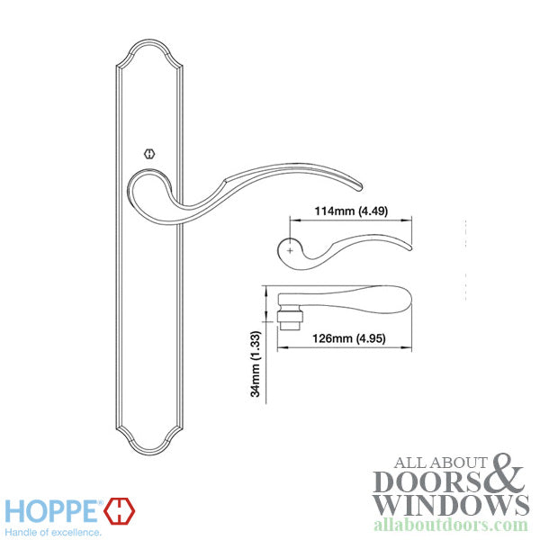 Hoppe Munchen Dummy Lever – Right Hand, Brushed Chrome