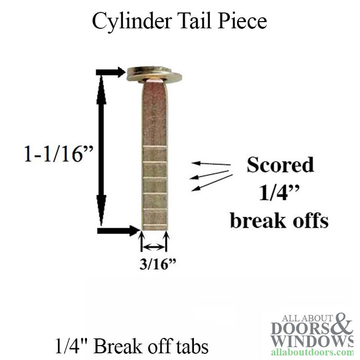 American Cylinder Flat Tail Piece – 1-1/16" Length