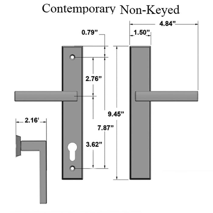 Contemporary Active Non-Keyed Multipoint Handle Set – 7-7/8" CTC