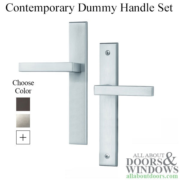 Contemporary Dummy Multipoint Handleset – Brushed Nickel or Antique Black