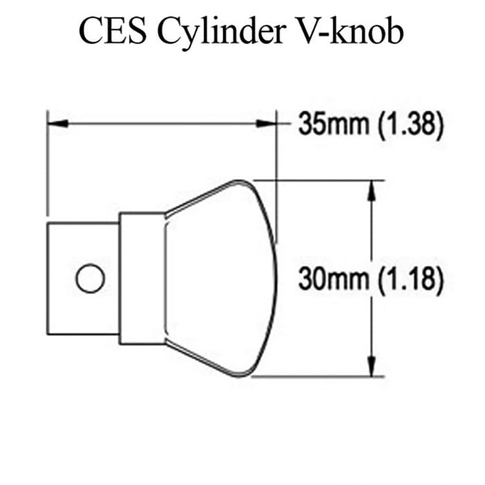 CES Cylinder V-Knob Thumb-Turn – Brushed Chrome
