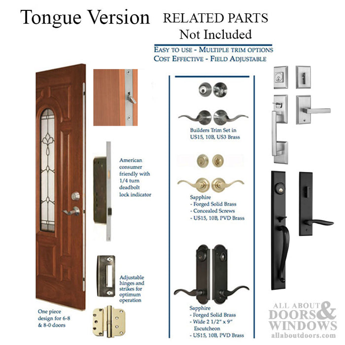 Rockwell Sentinel Multipoint Lock for 8-0 Doors – 60mm Backset, Tongue Version