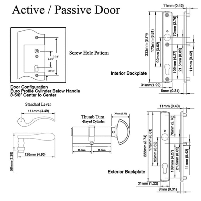 Hoppe Munchen Lever Handleset – 92mm PZ, for Multipoint Doors
