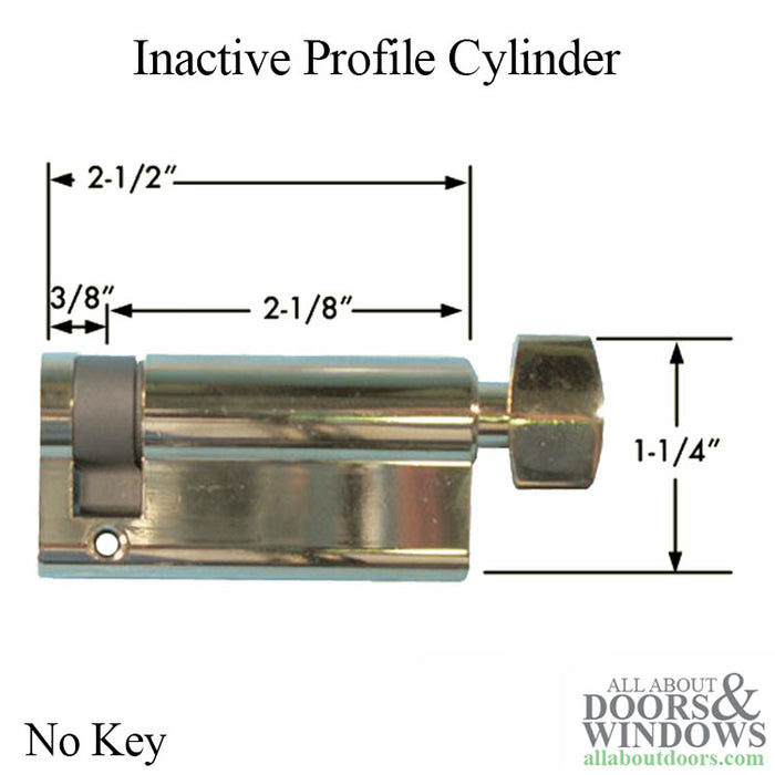Profile Inactive Cylinder – 53/10mm, Polished Brass