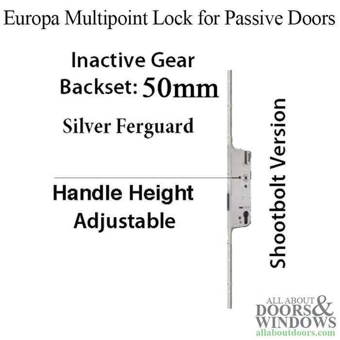 GU Inactive Multipoint Shootbolt Assembly – 50mm Backset, 92mm PZ, Adjustable Handle Height