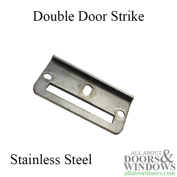 Double Door Strike for Multipoint Locks – 3-1/8" Width, Stainless Steel