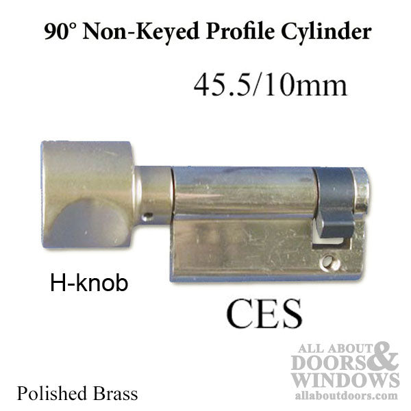 Hoppe CES Cylinder with Round H-Knob – 45.5mm, 90 Degree, Polished Brass