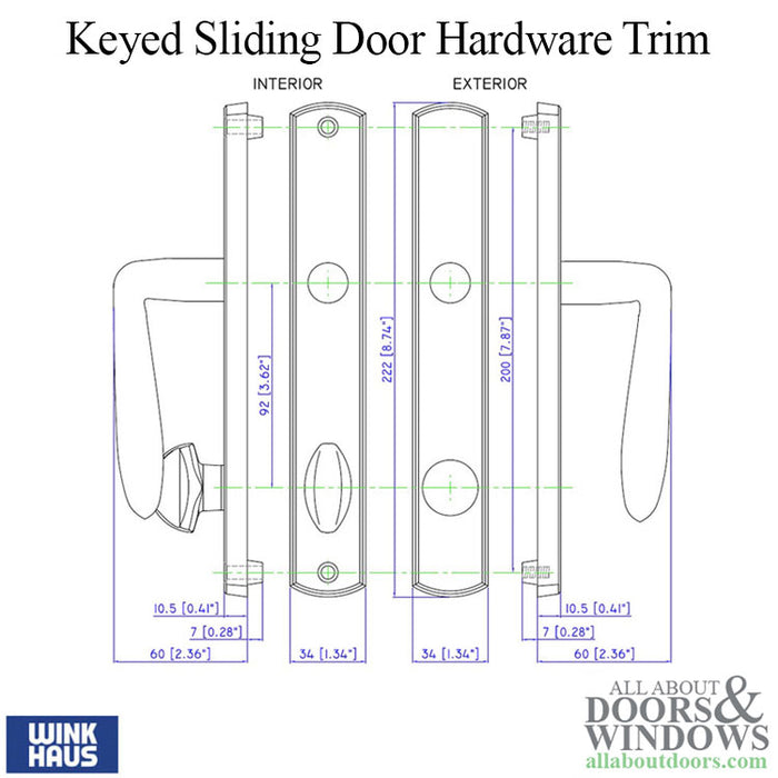 Winkhaus Botticelli Sliding Door Handle Set – Keyed, Right Hand