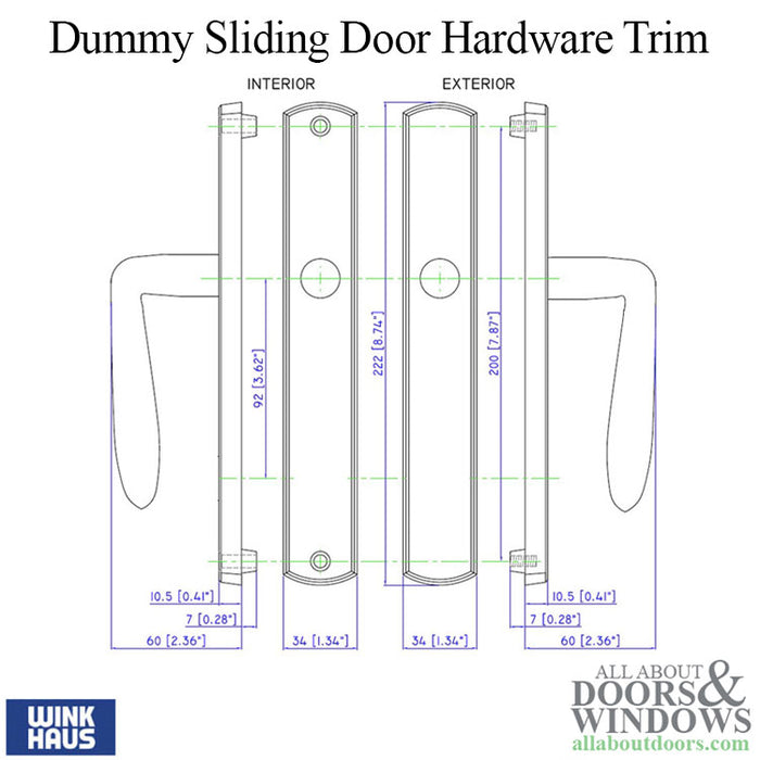 Winkhaus Botticelli Dummy Trim for Sliding Patio Doors – Right Hand