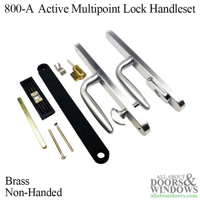 800A Series Active Handle Set Trim for Multipoint Locks – 92mm PZ, Brass