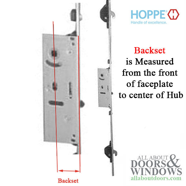 Hoppe Sliding Door Multipoint Lock – 35mm Backset, 16mm Faceplate