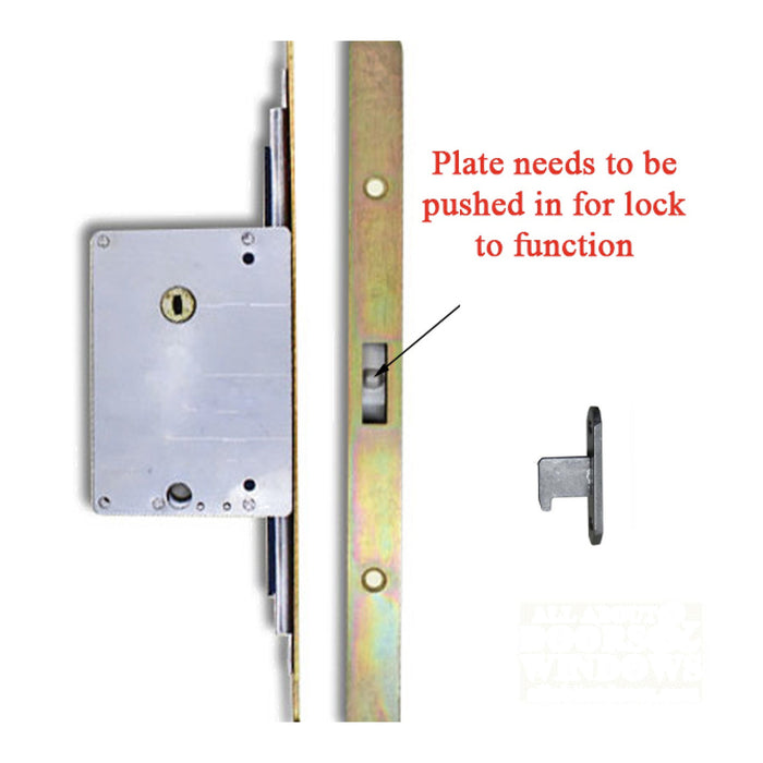 Sentinel Multipoint Sliding Door Lock – 35mm Backset, 3 Hooks, Stainless Steel