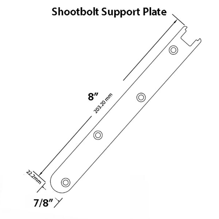 Hoppe Shootbolt Support Plate – 8" Length, Stainless Steel