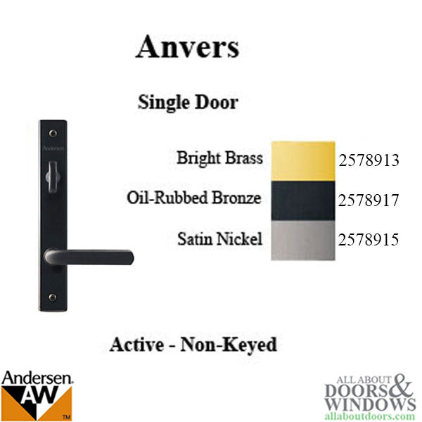 Andersen Anvers Handle Trim Set for Single Active Frenchwood Door – Oil Rubbed Bronze