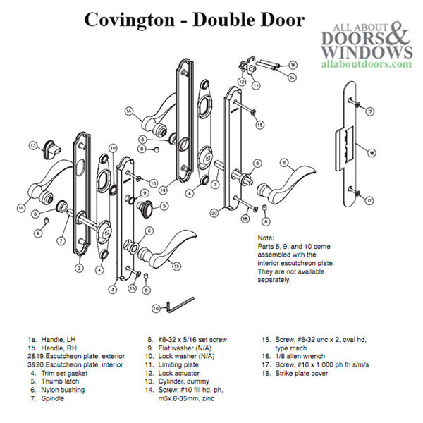 Andersen Covington Double Door Handle Trim Set for Frenchwood Hinged Patio Doors – Oil Rubbed Bronze