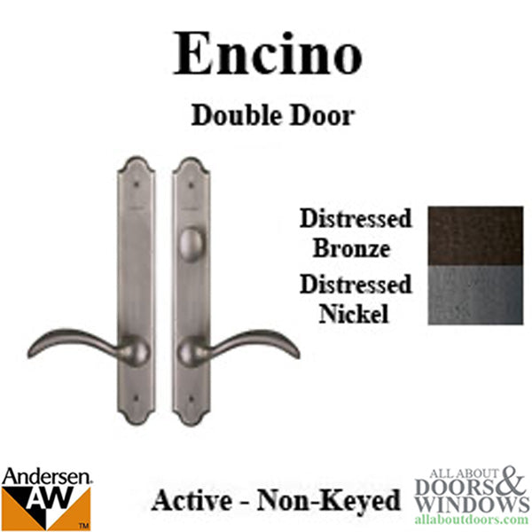 Andersen Encino Double Door Handle Set – Distressed Nickel