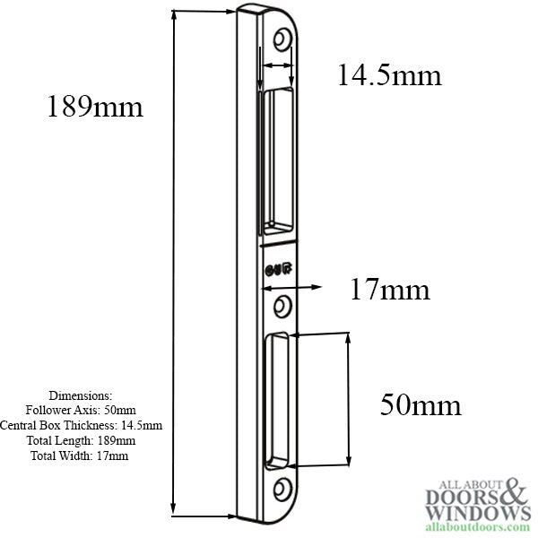 Multipoint Lock Case – 40/50mm Backset, 17mm Faceplate