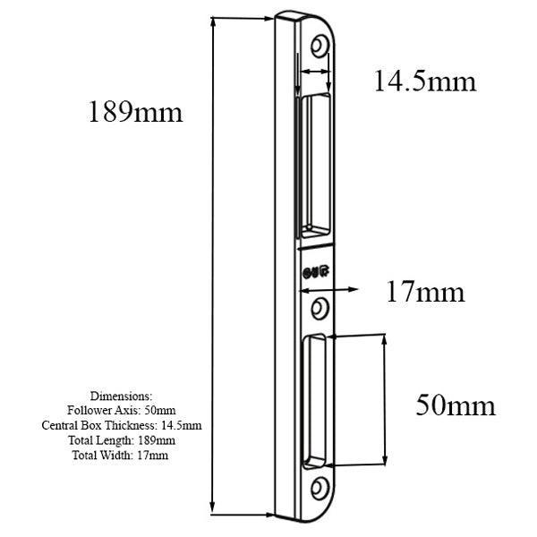 Multipoint Lock Case – 40/50mm Backset, 17mm Faceplate