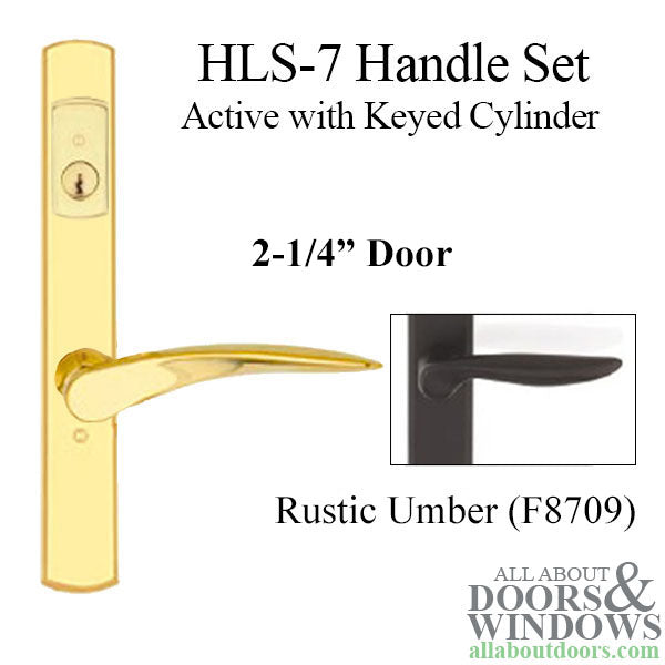 Hoppe M1603/2167N Rodos Keyed Active Handleset – Contemporary Square, Rustic Umber