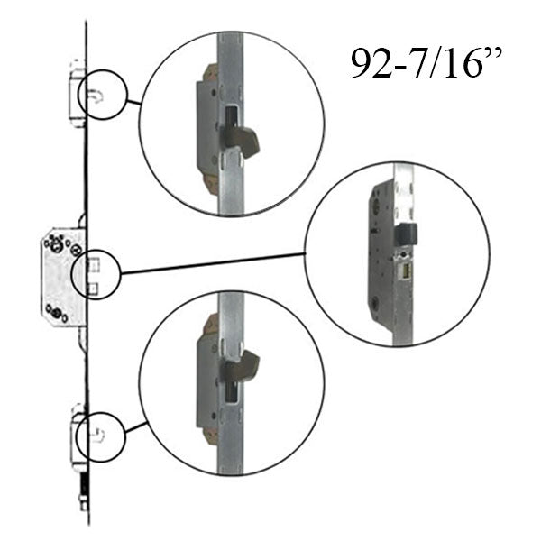 Andersen A-Series 3-Point Lock Mechanism for FWHID80 Doors – 50mm Backset, 106mm PZ